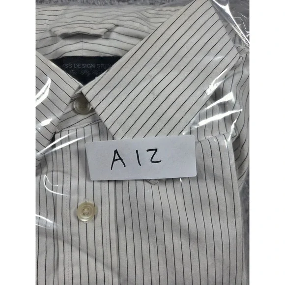 EXPRESS Men's Striped Button Down Long Sleeve Dress Shirt - Picture 8 of 9